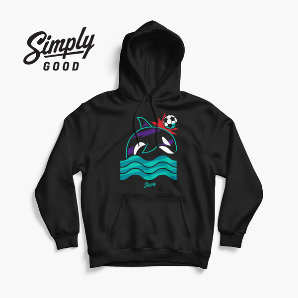 Wild Whale Black Hoodie