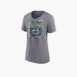 Seattle Seahawks Retro Bound Super Bowl LX Heather Gray Women's T-Shirt