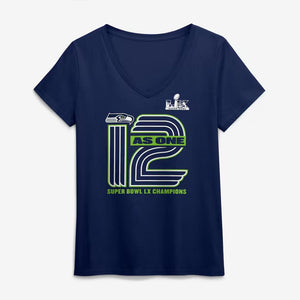 Seattle Seahawks On Top Super Bowl Champions Navy Women's T-Shirt
