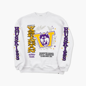 Washington Huskies Vintage White Thunderous Women's Crewneck