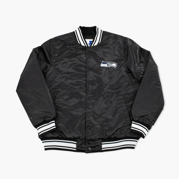 Seattle Seahawks Black Starter Lightweight Satin Jacket