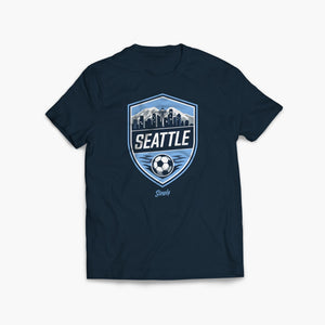 Simply Seattle Soccer Badge 2026 Navy T-Shirt
