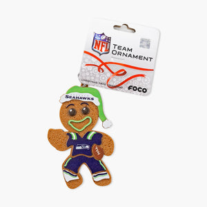 Seattle Seahawks Holiday Gingerbread Man Ornament