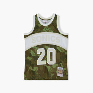 Seattle SuperSonics Gary Payton Ghost Green Camo Swingman Jersey