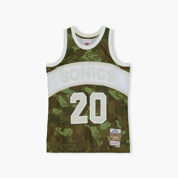 Seattle SuperSonics Gary Payton Ghost Green Camo Swingman Jersey