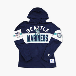 Seattle Mariners Navy Stripe Lightweight Hoodie