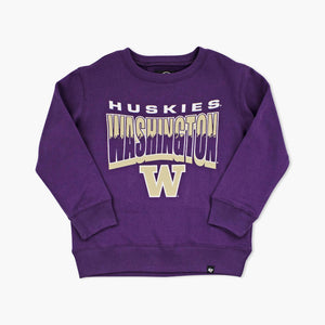 Washington Huskies Brush By Youth Crewneck