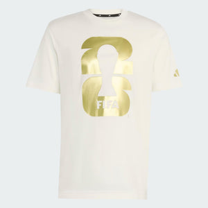 2026 Adidas FIFA White Metallic Gold Logo T-Shirt