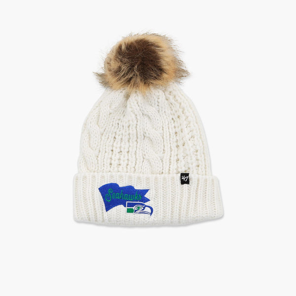 Seattle Seahawks Women's Throwback Wave Meeko Cuff Pom Beanie