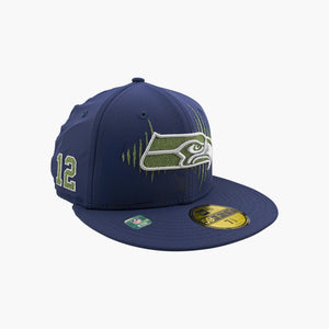 Seattle Seahawks Navy Rivalry Soundwave Fitted Hat