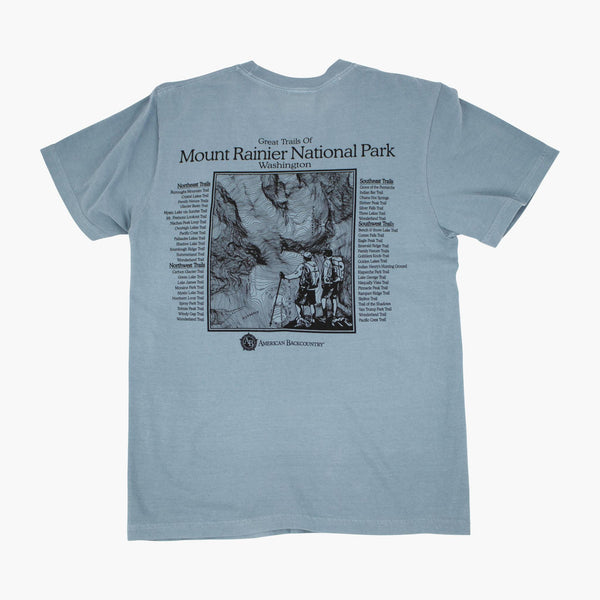 Trail Map Ice Blue Rainier T-Shirt