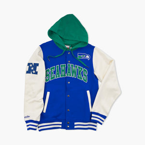 Seattle Seahawks Courtside Fleece Button Up Hoodie