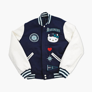 Seattle Mariners Hello Kitty Navy Varsity Jacket - Reversible