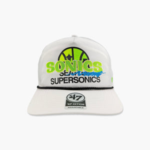 Seattle SuperSonics Retro Surf White Nylon Hitch Snapback