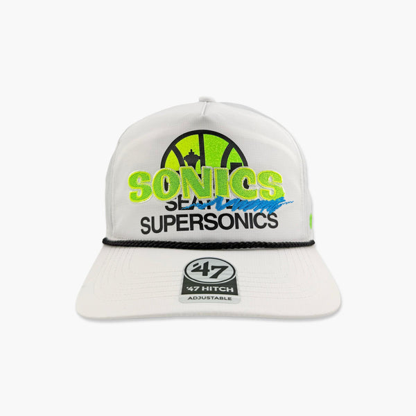 Seattle SuperSonics Retro Surf White Nylon Hitch Snapback