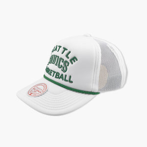 Seattle SuperSonics Fresh White Throwback Trucker