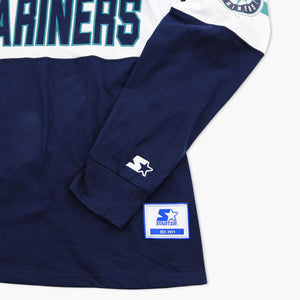 Seattle Mariners Navy Stripe Lightweight Hoodie