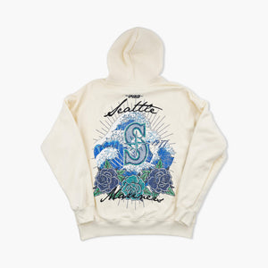 Seattle Mariners Waves & Roses Cream Hoodie