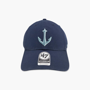 Seattle Kraken Anchor Logo Navy Clean Up Adjustable Hat