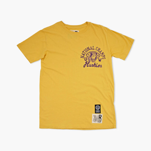 Washington Huskies Football 1960 National Champs Gold T-Shirt