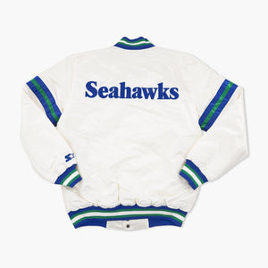 Seattle Seahawks White Throwback Starter Lightweight Jacket