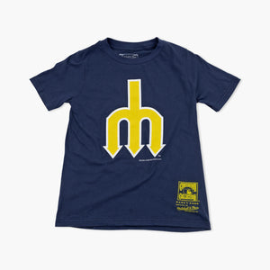 Seattle Mariners Navy Throwback Trident Youth T-Shirt