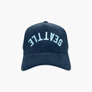 Seattle Navy Blue Upside Down Embroidered Snapback