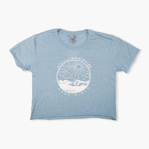 Sunny Mountains Blue Crop Top