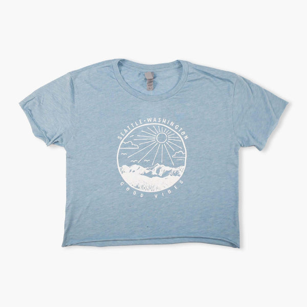 Sunny Mountains Blue Crop Top