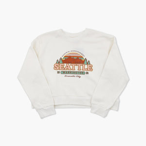 Struck Me Fancy Ivory Seattle Womens Crewneck