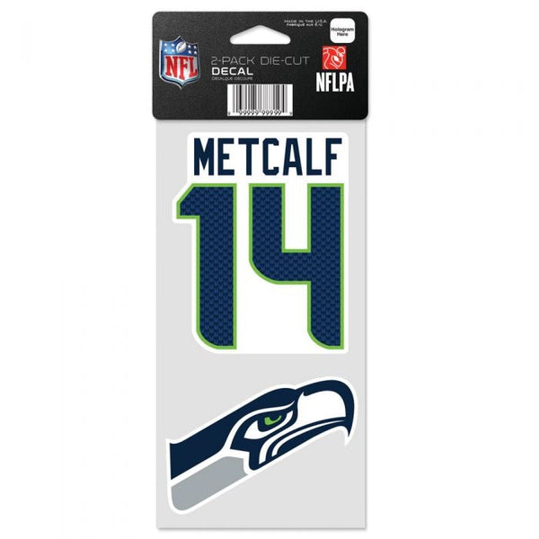 Seattle Seahawks DK Metcalf 4" x 8" Decal 2-Pack