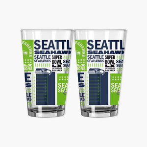 Seattle Seahawks Super Bowl LX Champions 16oz Pint Glass