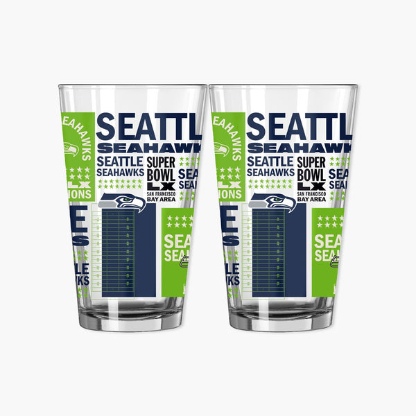 Seattle Seahawks Super Bowl LX Champions 16oz Pint Glass