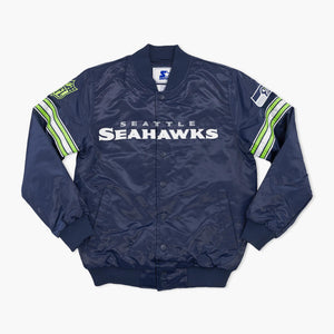 Seattle Seahawks Navy Satin Starter Jacket