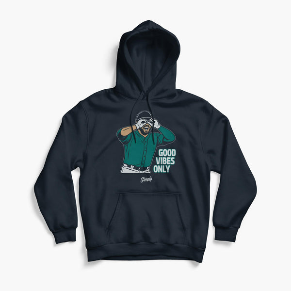 Good Vibes Check Navy Hoodie