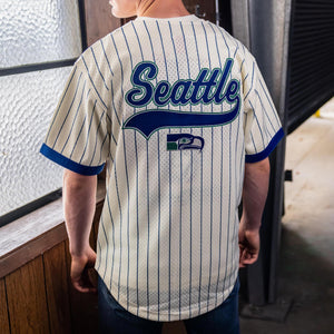 Seattle Seahawks Throwback Striped Baseball Jersey