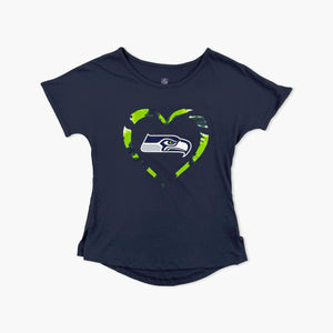 Seattle Seahawks Tie Dye Heart Youth T-Shirt