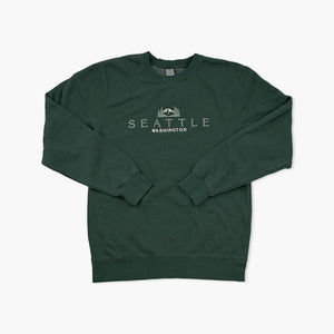 Kindly Forest Green Seattle Embroidered Crewneck