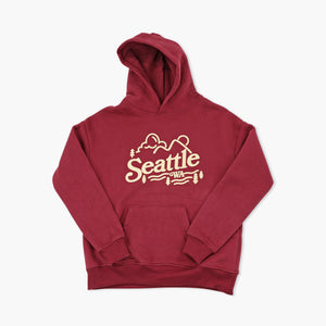 Static Burgundy Seattle Womens Hoodie