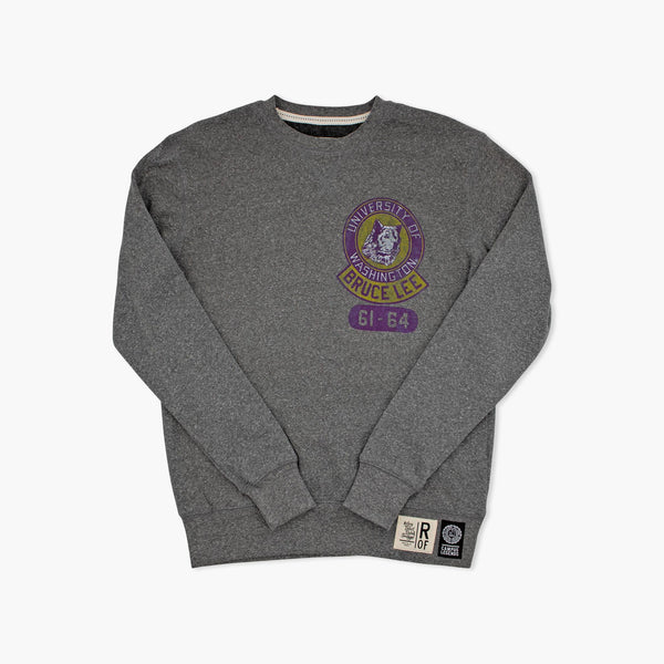 Washington Huskies Bruce Lee Student Grey Crewneck