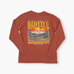Narrowed Mountains Redwood Seattle Long Sleeve T-Shirt