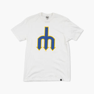 Seattle Mariners Trident Logo White Wash T-Shirt