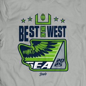 Best In the West 2025 Seattle Football Grey T-Shirt