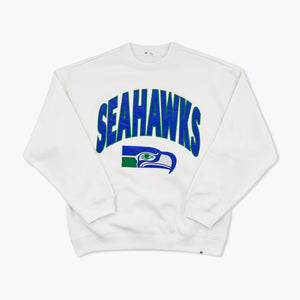 Seattle Seahawks Cream Throwback Arch Women's Crewneck