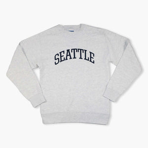Seattle Applique Iced Heather Big Cotton Crewneck