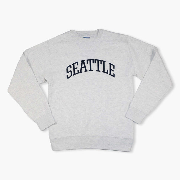 Seattle Applique Iced Heather Big Cotton Crewneck