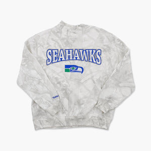 Seattle Seahawks Ghosted Camo Throwback Women's Mock Neck Pullover