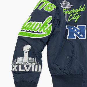 Seattle Seahawks New Era Alpha Industries 2026 OTC Bomber Jacket