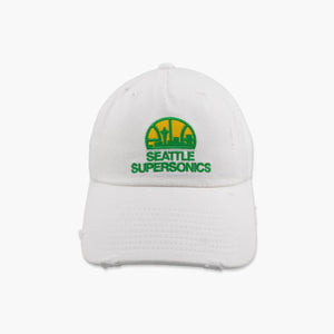 Seattle SuperSonics Whiteout Distressed Adjustable Hat