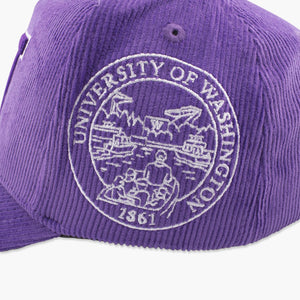 Washington Huskies Purple Corduroy State Badge Snapback